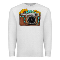 Oatmeal Heather Sunflower Gemstone Vintage Camera Premium Sweatshirt - FaDigitalArtStudio