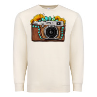 Sandshell Sunflower Gemstone Vintage Camera Premium Sweatshirt - FaDigitalArtStudio