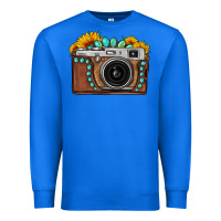 True Royal Sunflower Gemstone Vintage Camera Premium Sweatshirt - FaDigitalArtStudio