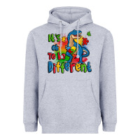 Heather Grey it's ok to be different autism trex Heavyweight Hoodie - Zillion Design Studio