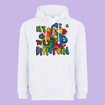 It's Ok To Be Different Autism Trex Heavyweight Hoodie Designed By Zillion Design Studio