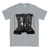 Heather Grey soldier boots Classic Tee - RanaPortraitStore