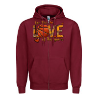 Burgundy for the love of the game basketball Zipper Hoodie - texasbilliewilder