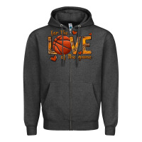Charcoal Heather for the love of the game basketball Zipper Hoodie - texasbilliewilder