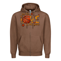 Chestnut for the love of the game basketball Zipper Hoodie - texasbilliewilder