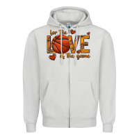 Dove Grey for the love of the game basketball Zipper Hoodie - texasbilliewilder