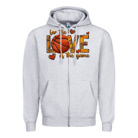 Heather Grey for the love of the game basketball Zipper Hoodie - texasbilliewilder