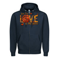 Navy for the love of the game basketball Zipper Hoodie - texasbilliewilder