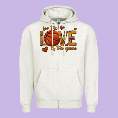 For The Love Of The Game Basketball Zipper Hoodie Designed By Texasbilliewilder