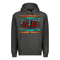 Charcoal Heather leopard lightning bolt mimi mother's day Premium Hoodie - Jasminsmagicworld