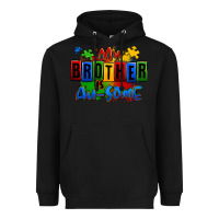Black my brother is ausome autism Heavyweight Hoodie - Zillion Design Studio