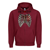 Burgundy Radiology Zipper Hoodie - RanaPortraitStore