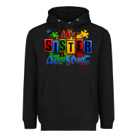 Black my sister is ausome autism Heavyweight Hoodie - Zillion Design Studio
