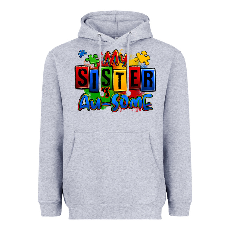 My Sister Is Ausome Autism Heavyweight Hoodie by Zillion Design Studio | Teevron