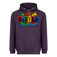 Plum my sister is ausome autism Heavyweight Hoodie - Zillion Design Studio