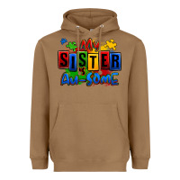 Toasted Coconut my sister is ausome autism Heavyweight Hoodie - Zillion Design Studio