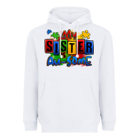 White my sister is ausome autism Heavyweight Hoodie - Zillion Design Studio