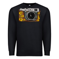Black sunflower leopard vintage camera Premium Sweatshirt - FaDigitalArtStudio