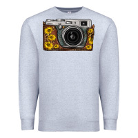 Heather Grey sunflower leopard vintage camera Premium Sweatshirt - FaDigitalArtStudio