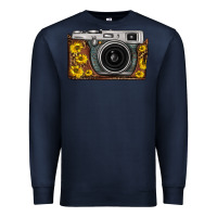 Navy sunflower leopard vintage camera Premium Sweatshirt - FaDigitalArtStudio