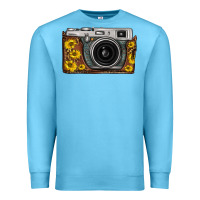 Ocean Blue sunflower leopard vintage camera Premium Sweatshirt - FaDigitalArtStudio