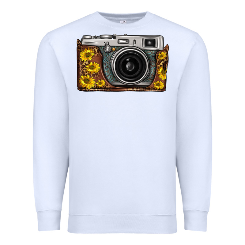 Sunflower Leopard Vintage Camera Premium Sweatshirt by FaDigitalArtStudio | Teevron