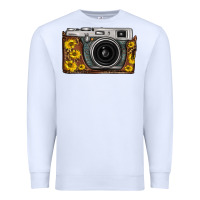 White sunflower leopard vintage camera Premium Sweatshirt - FaDigitalArtStudio