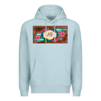 Blue Mist preview western pink flovers leopard serape   license plate template Premium Hoodie - BarkalooDesign