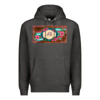 Charcoal Heather preview western pink flovers leopard serape   license plate template Premium Hoodie - BarkalooDesign