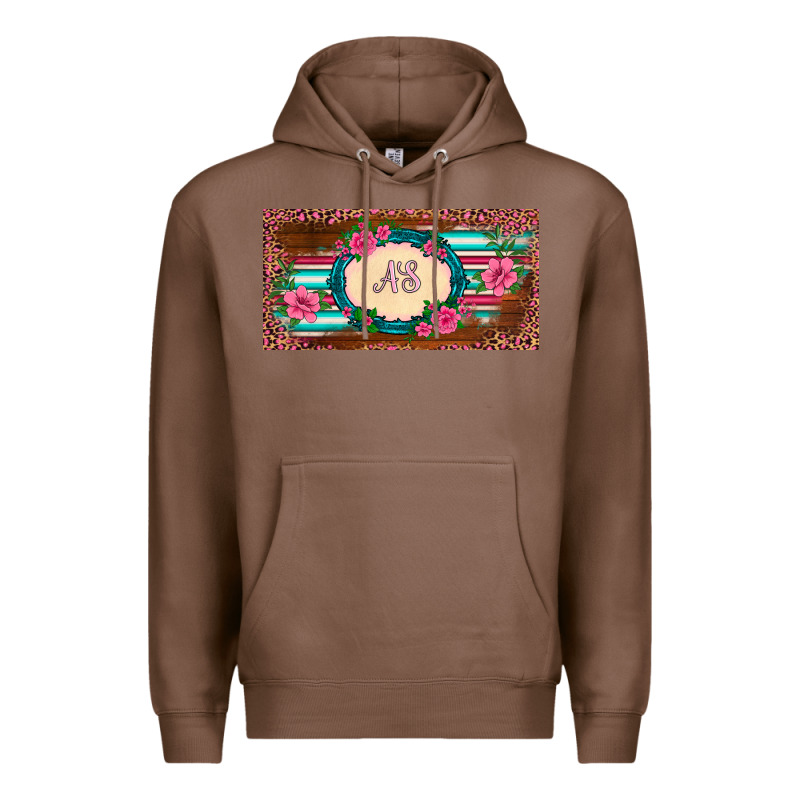 Preview Western Pink Flovers Leopard Serape   License Plate Template Premium Hoodie by BarkalooDesign | Teevron