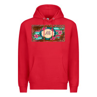 Red preview western pink flovers leopard serape   license plate template Premium Hoodie - BarkalooDesign