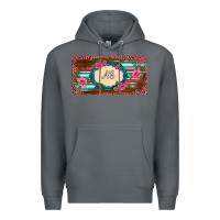 Rock preview western pink flovers leopard serape   license plate template Premium Hoodie - BarkalooDesign