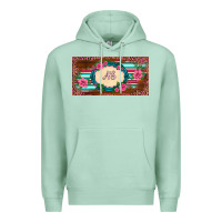 Seafoam preview western pink flovers leopard serape   license plate template Premium Hoodie - BarkalooDesign