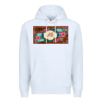 White preview western pink flovers leopard serape   license plate template Premium Hoodie - BarkalooDesign
