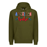 Army Green American babe Premium Hoodie - AdoDesignShop