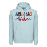Blue Mist American babe Premium Hoodie - AdoDesignShop