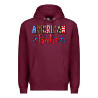 Burgundy American babe Premium Hoodie - AdoDesignShop