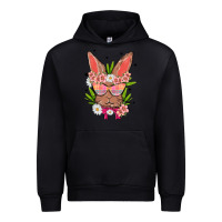 Black bunny with floral Urban Hoodie - MaliasSmallBusiness