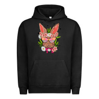 Pigment Black bunny with floral Urban Hoodie - MaliasSmallBusiness