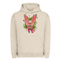Pigment French Oak bunny with floral Urban Hoodie - MaliasSmallBusiness