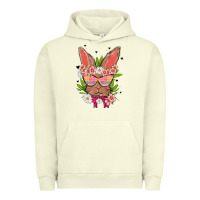 Pigment Pistachio bunny with floral Urban Hoodie - MaliasSmallBusiness
