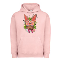 Pigment Salmon bunny with floral Urban Hoodie - MaliasSmallBusiness