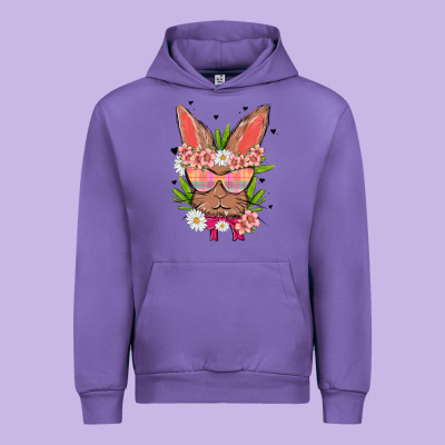 Bunny With Floral Urban Hoodie Designed By Maliassmallbusiness