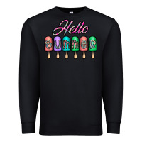 Black hello summer Premium Sweatshirt - CowhideDigitalArt