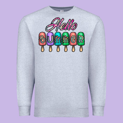 Hello Summer Premium Sweatshirt Designed By Cowhidedigitalart