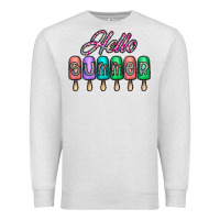 Oatmeal Heather hello summer Premium Sweatshirt - CowhideDigitalArt