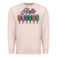 Pale Pink hello summer Premium Sweatshirt - CowhideDigitalArt
