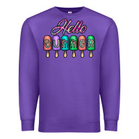 Purple hello summer Premium Sweatshirt - CowhideDigitalArt