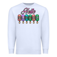 White hello summer Premium Sweatshirt - CowhideDigitalArt