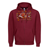 Burgundy for the love of the game football Zipper Hoodie - texasbilliewilder